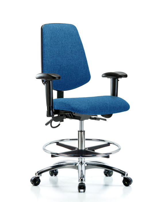 ESDGuys Blue Fabric Medium Bench Height ESD Chair