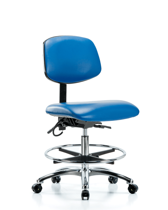 ESD Guys Blue Vinyl Medium Bench Height ESD Chair