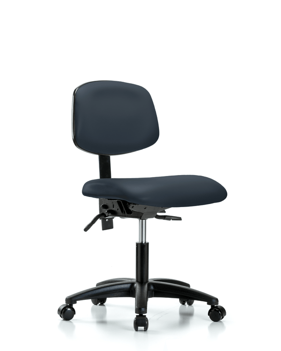 Vinyl Chair - Desk Height with Casters in Imperial Blue Trailblazer Vinyl