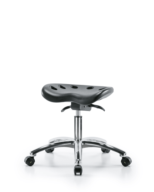 Polyurethane ESD Tractor Sit-Stand Stool Chrome with ESD Casters